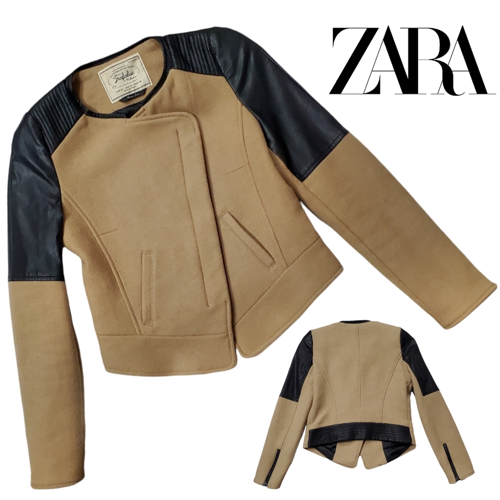 𝗭𝗔𝗥𝗔 𝘁𝗿𝗮𝗳𝗮𝗹𝘂𝗰 Wool Moto Jacket